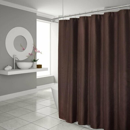 HOMEROOTS 72 x 70 x 1 in. Luxurious Brown Waffle Weave Shower Curtain 399721